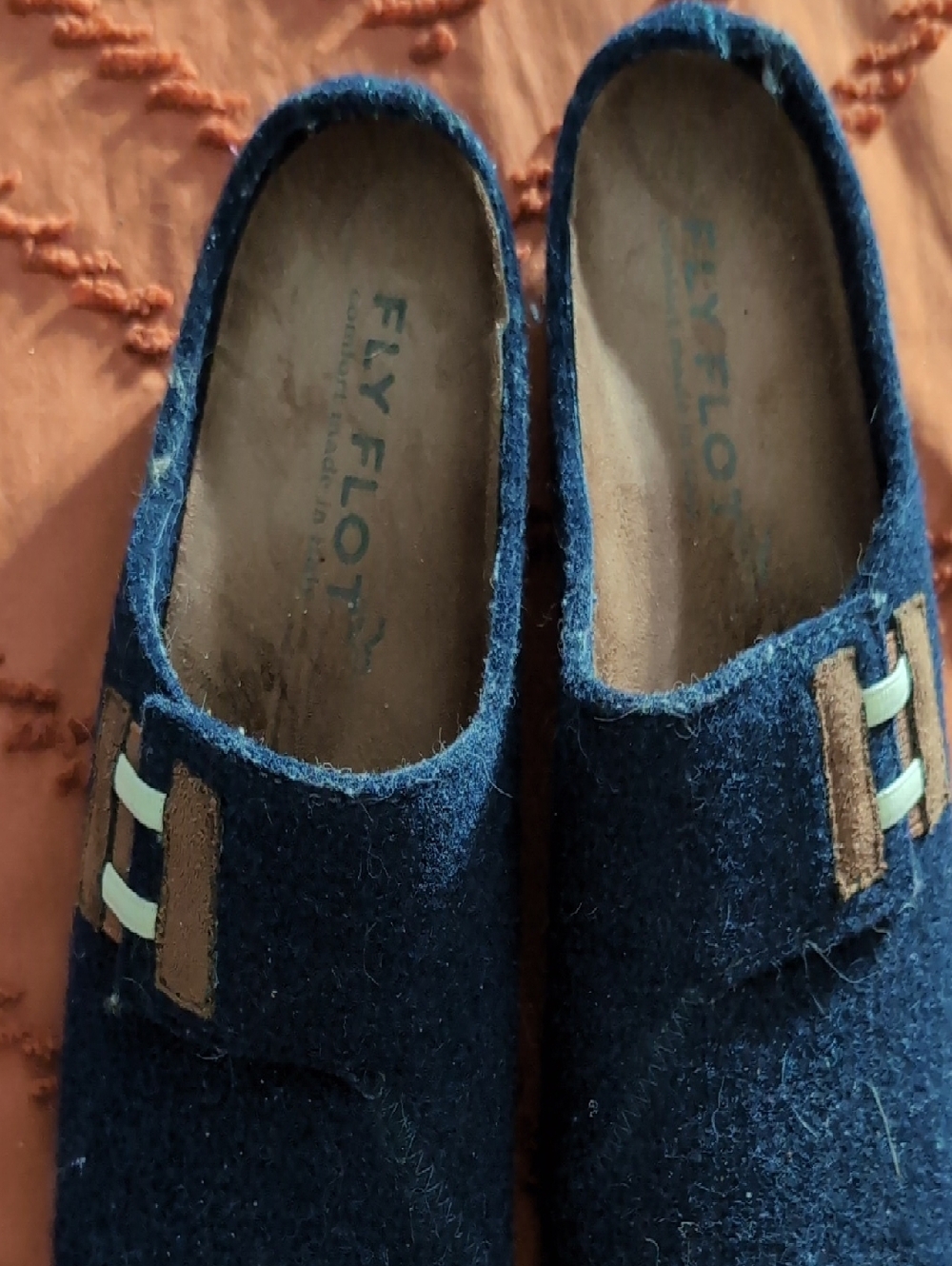 Navy Felt Slip-On Women's Slippers